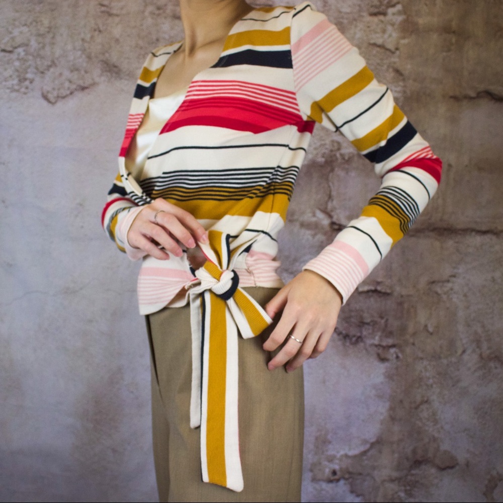 NWOT Billabong Striped Wrapped Blouse - Picture 2 of 3
